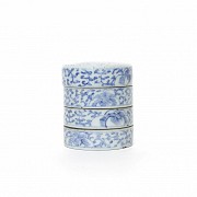 Blue and white porcelain set, Qing dynasty