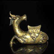 Gilded bronze stag, 20th century
