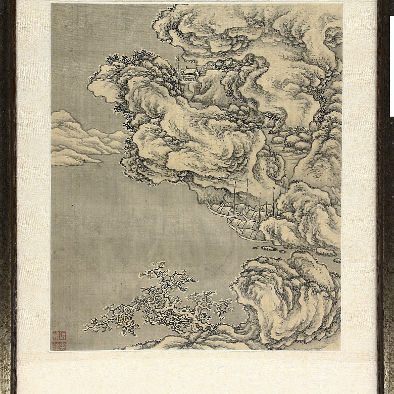 Pintura china sobre seda, s.XX