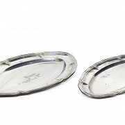 Pair of silver trays with little use patina.
