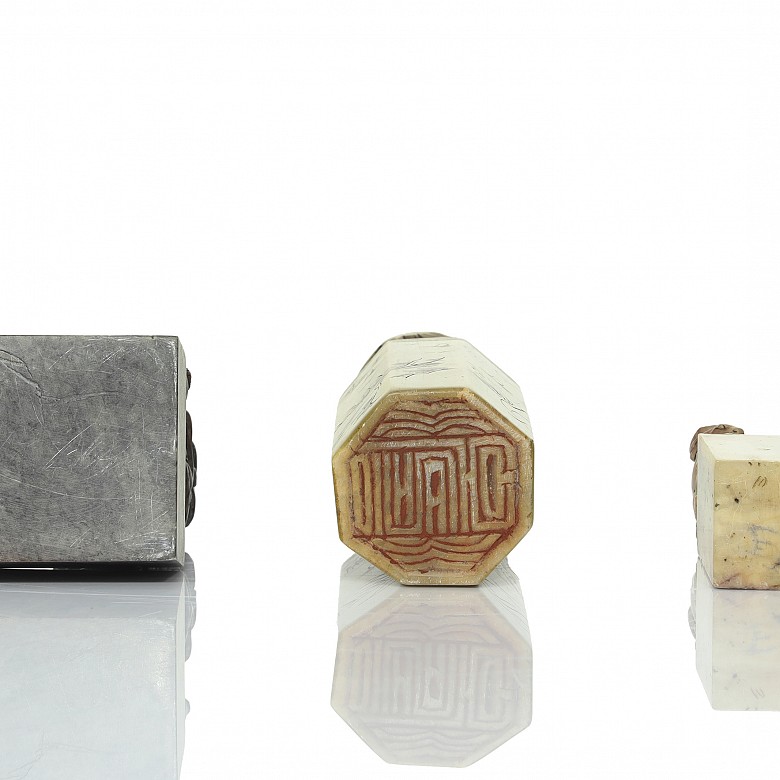 Pair of stone stamps, 20th century