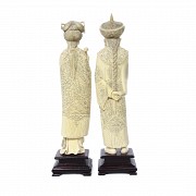 Pair of white ivory figures 