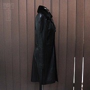 Coat three quarter nappa leather and hair collar. - 1
