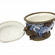 Blue and white ceramic tureen, China, 20th century