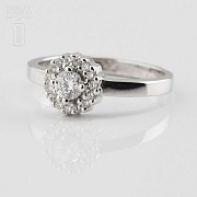 Rose 18k white gold and diamond ring 0.37cts - 2