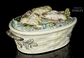 Glazed ceramic tureen, 20th Century