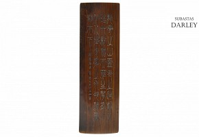 Reposabrazos de bambú, dinastía Qing.