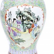 Enameled porcelain vase, 20th century