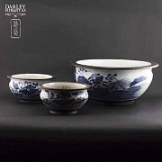 Tres bols de cerámica china