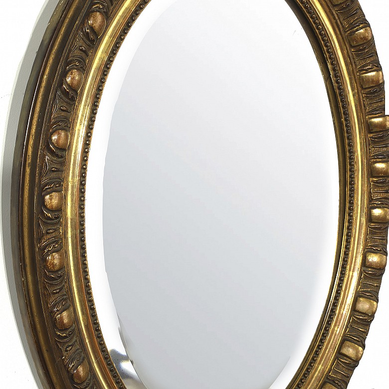 Carved and gilded wooden mirror, 20th century - 3
