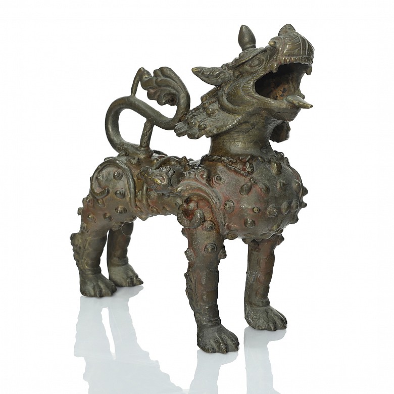 León guardián de bronce, Nepal, S.XIX - 1