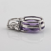 Pendant with 5.40cts Amethyst and diamonds in white gold - 2