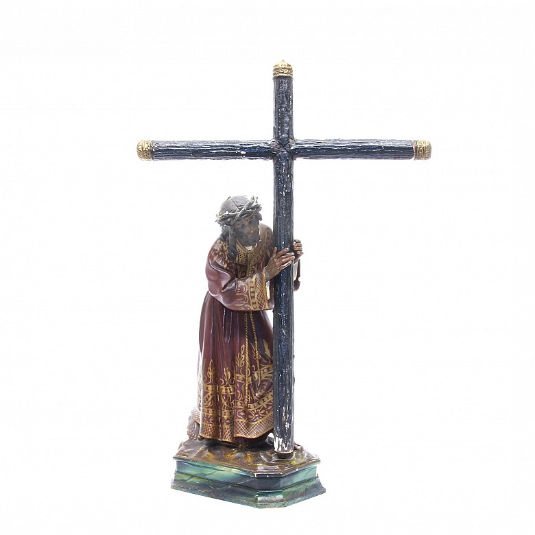 Christ with the cross, Olotense Art (Olot), 20th century