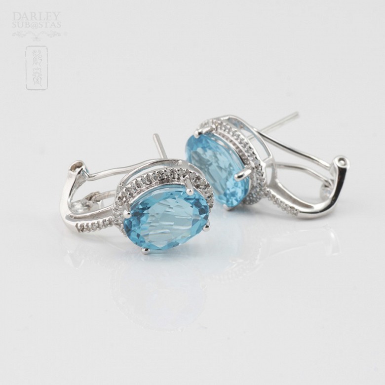 Precious topaz and diamond earrings - 1