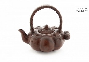 Pumpkin-shaped teapot, Yixing.