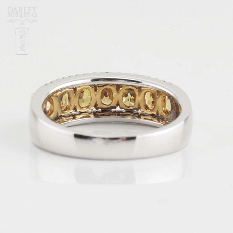 Fantástico anillo oro 18k y diamantes Fancy - 2