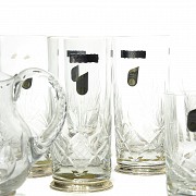 Glass cocktail set with silver foot and handles, 20th century - 2