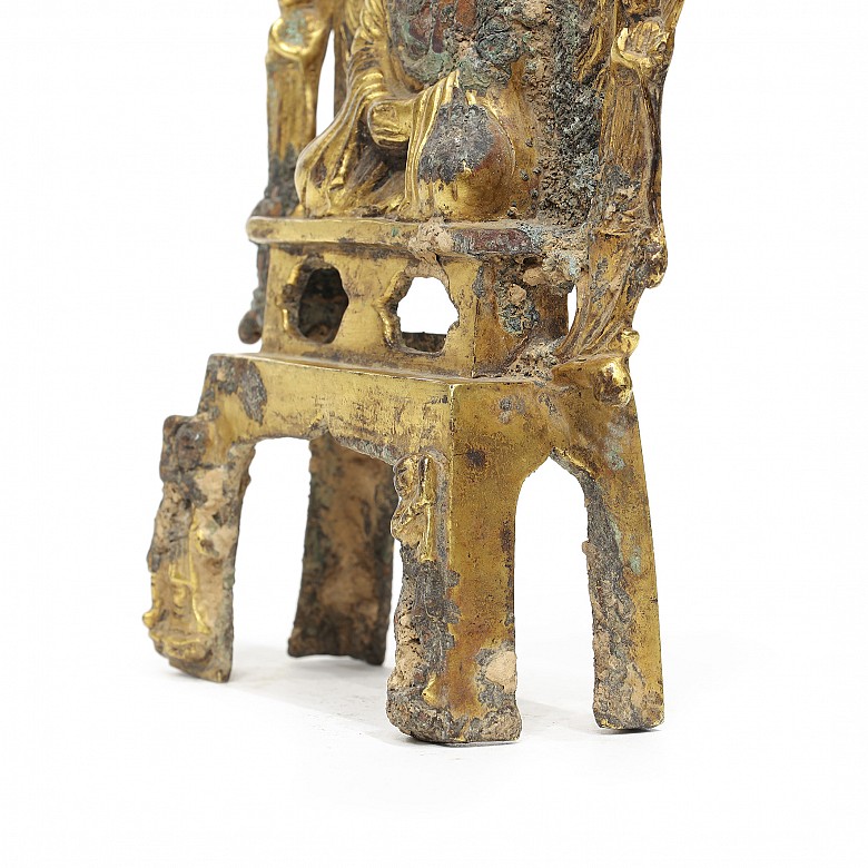 Gilded bronze Buddha, Wei style. - 5