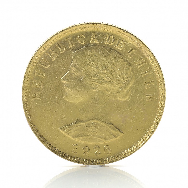 Cien pesos, República de Chile, oro 900 milésimas
