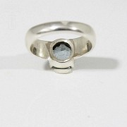 天然海藍寶石銀戒指 - 6