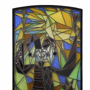 Ramiro de la Torre (1928 - 1998) Large leaded glass window 