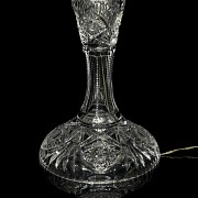 Lámpara de vidrio tallado con forma de hongo, ca. 1920