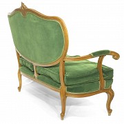 Seating furniture group upholstered in green velvet, 20th Century - 6