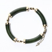 Jade and 14k gold bracelet.