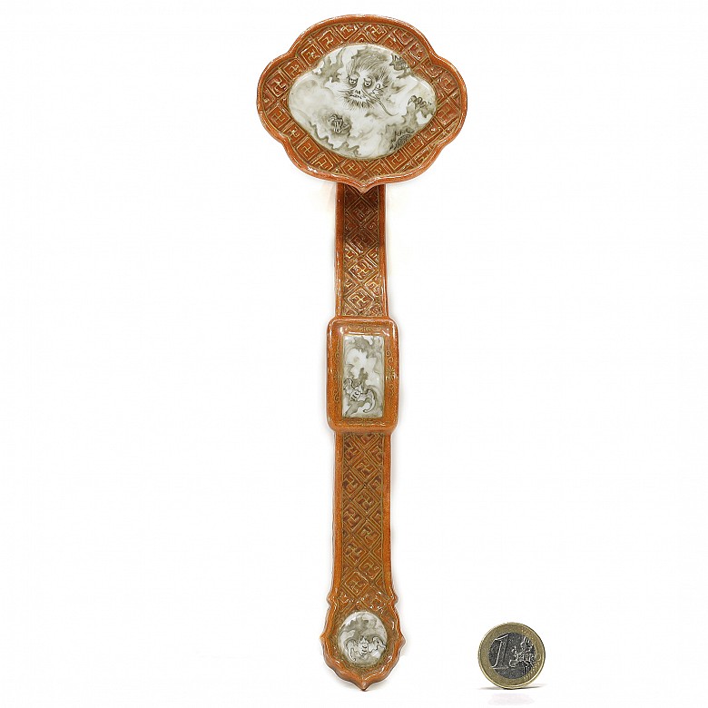 Porcelain enameled ruyi scepter, 20th century