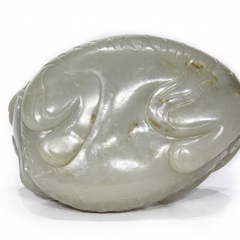 Carved jade brush container, 20th century