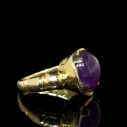 Ring with amethyst in 20k yellow gold - 2