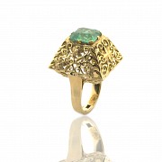 Ring in 18 k yellow gold and emerald - 1