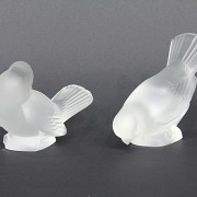 Pareja de pájaros de cristal, Lalique, s.XX