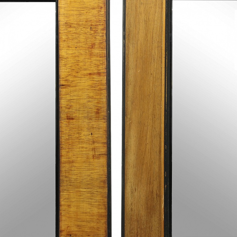 Two mirrors with ebonized moldings, 20th century - 2