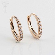 Earrings in 18k rose gold and diamonds