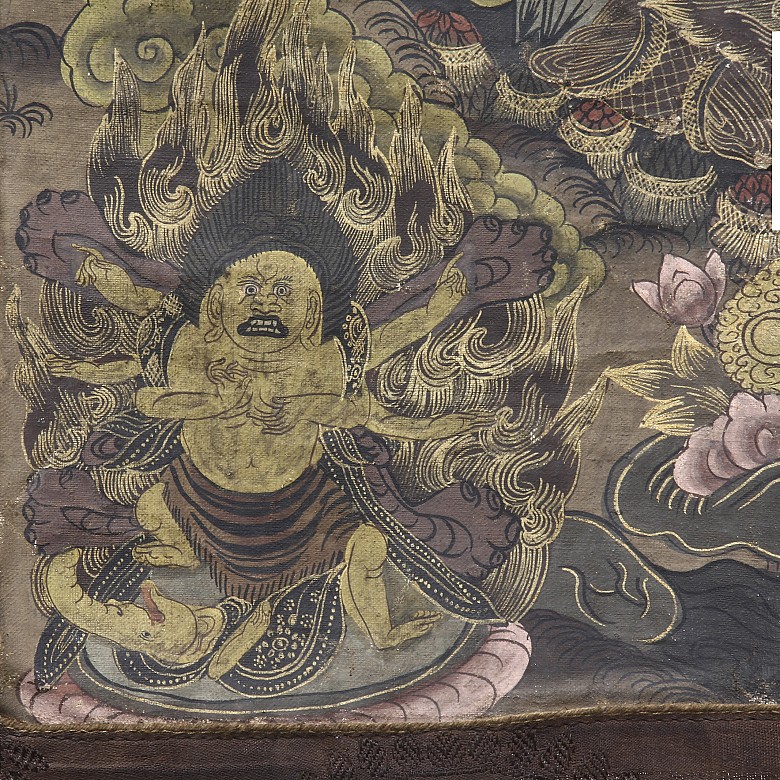 Tibetan silk thangka, 19th c.