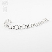 Link bracelet in white gold and 170 diamonds. - 1