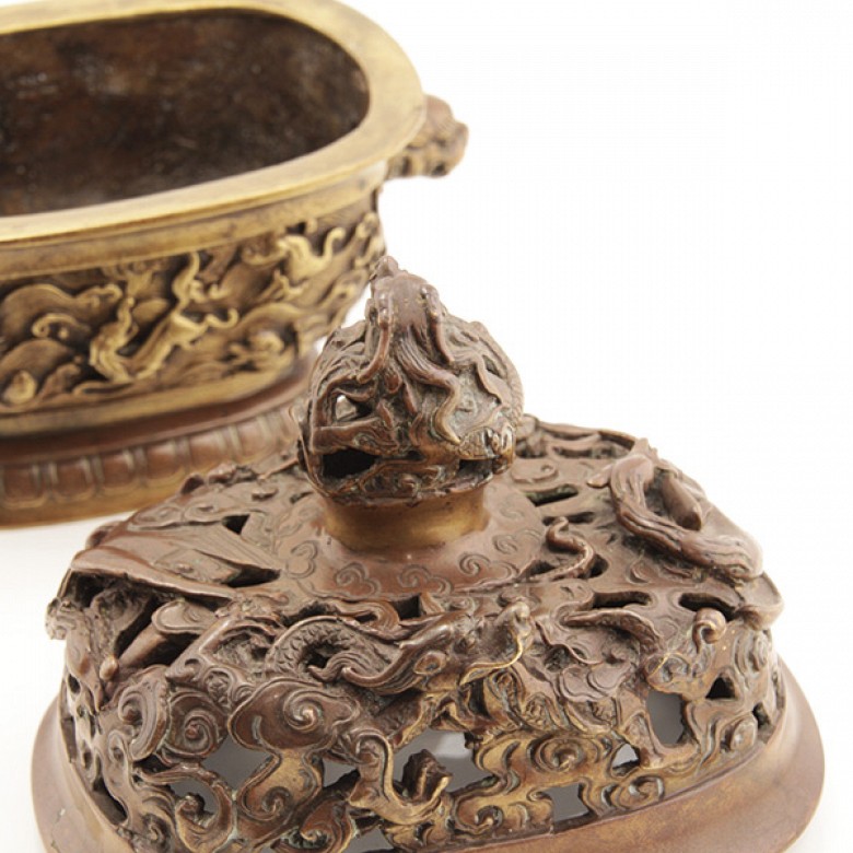 中国十三世纪青铜香炉  Incensario Chino de bronce siglo XVII - 5
