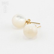 18k gold and pearl earrings Natural - 4