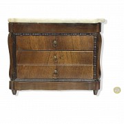Jewelry box as a miniature chest of drawers, 19th century
