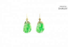Jade earrings and 18k gold setting