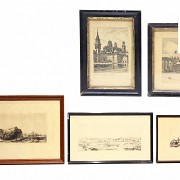 Lot of engravings, 20th century