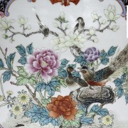 Jarrón de porcelana, familia rosa, China, s.XX