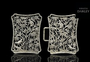 Two silver belt plates, 20th century