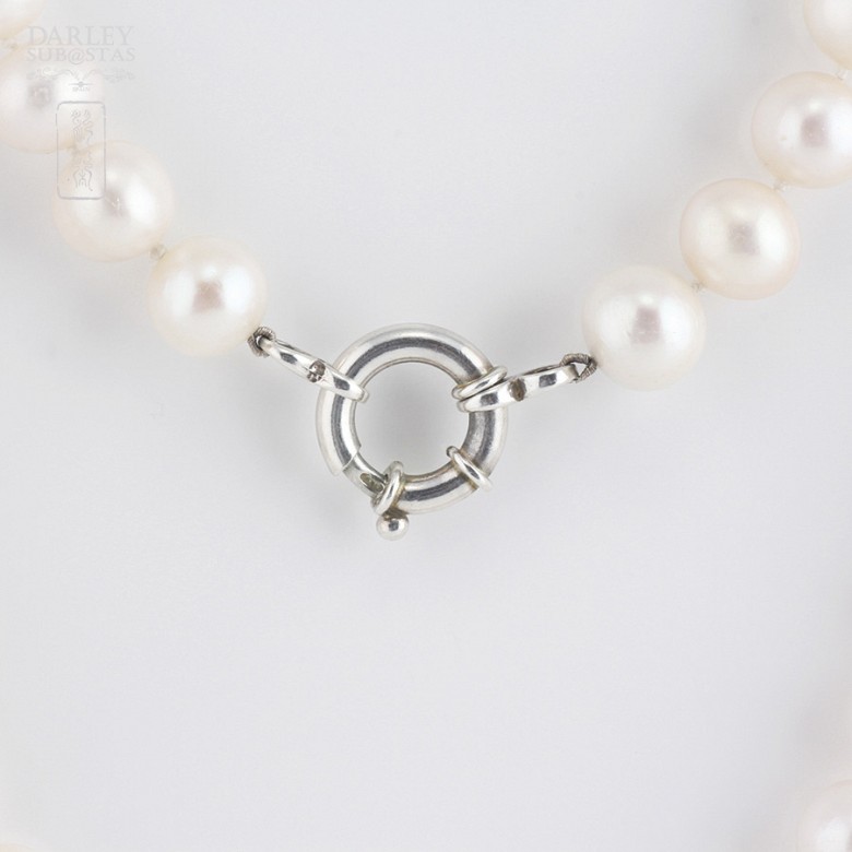 Necklace with Natural pearl sterling silver closure, 925 - 3