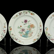 Cinco platos de Compañia de Indias, dinastía Qing