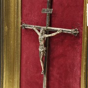 Punched Spanish silver crucified Christ, mid-20th century