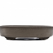 An oval terracotta pot, Yixing, China. - 5
