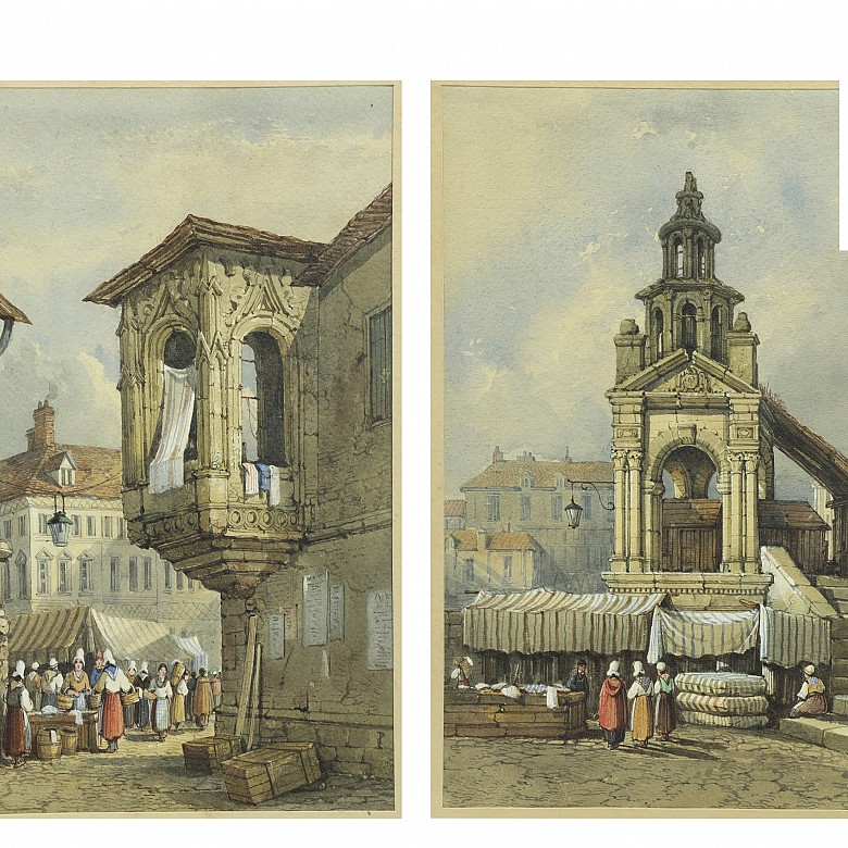 Samuel Prout (1783 - 1852) Pair of watercolours, 