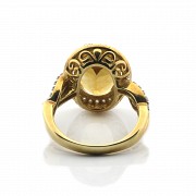18k yellow gold ring with citrine and diamonds - 4